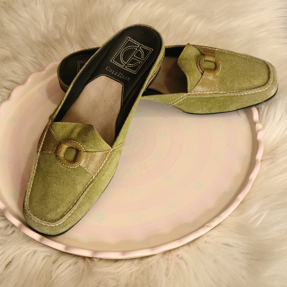 Cole Haan Olive Suede Mule